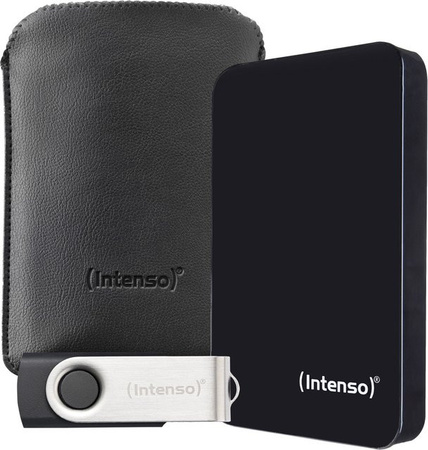 Intenso Memory Drive Bonuspack: 2TB Externe Festplatte 2,5 Zoll und 64GB USB Stick in Schwarz
