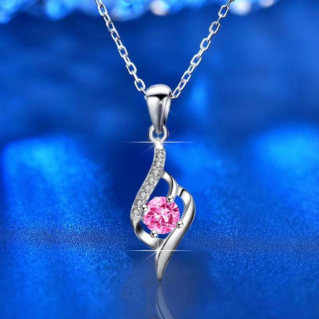 Halskette 925 Silber, Zirkonia, Damen, blue - Bild 1