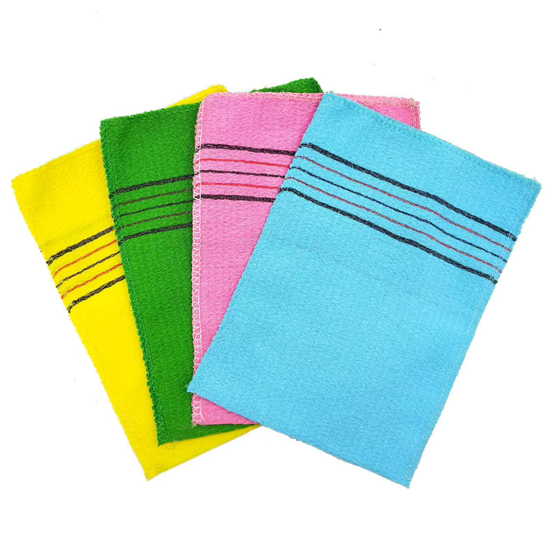 Peeling-Waschlappen, 5 Stück, Mikrofaser, Grün/Gelb, gestreift, Unisex - Bild 2
