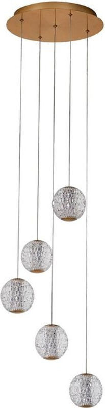 Lucande Ismenia Pendelleuchte in Gold und Braun mit LED-Beleuchtung aus Metall und Messing - Bild 1