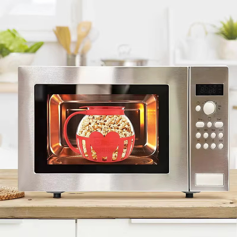 LMETJMA Glas-Mikrowellen-Popcornbereiter mit Silikondeckel, 2,25 QT, temperaturbeständig und spülmaschinenfest - Bild 4