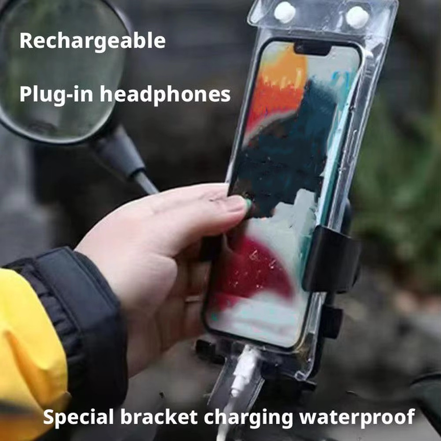 Wasserdichte Smartphone Tasche aus TPU für Motorrad und Fahrrad mit HD Kamera-Zugang und transparentem Design - Bild 2