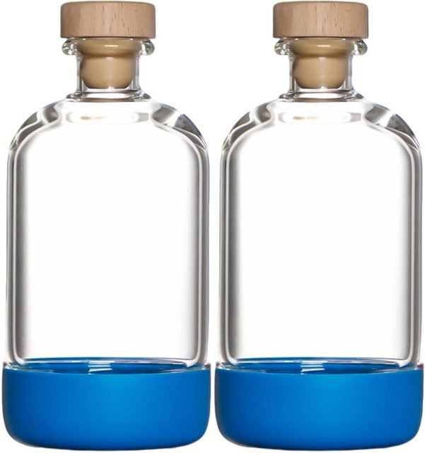 Inmeet 2-teiliges Glasflaschen-Set mit Stopfen in Grau für Wein, Saft oder Öl - Bild 1