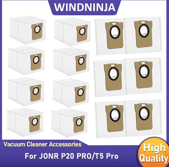 WINDNINJA Ersatz Staubbeutel für JONR T5 Pro und P20 PRO Saugroboter Zubehör - Bild 1