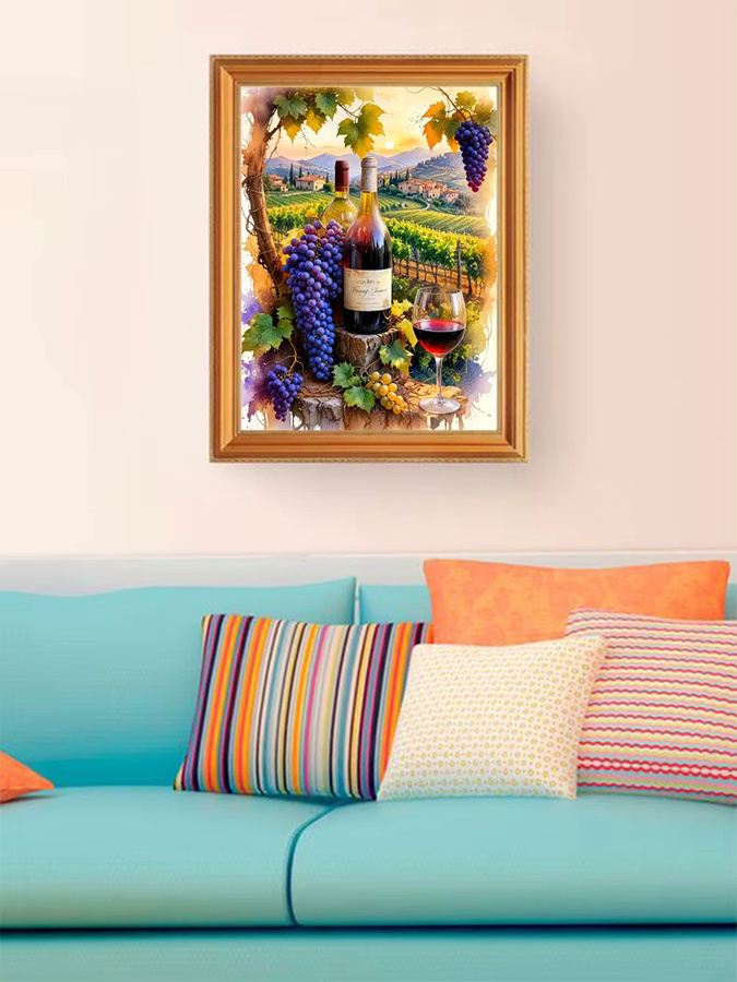 EverShine DIY Diamantmalerei Wein und Trauben Mosaik Set mit runden Bohrern in Mehrfarbig, B/H: 30 x 20 cm - Bild 4