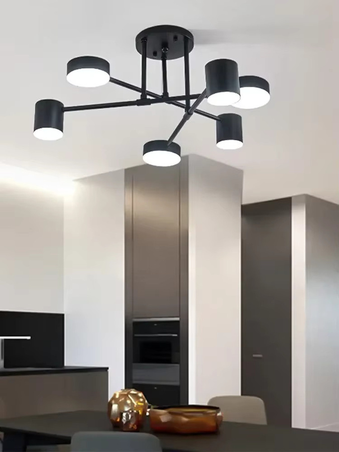 Moderne Deckenleuchte von TRAZOS in Schwarz und Gold mit Sternenhimmel-Design für Wohnzimmer, Flur und Schlafzimmer - Bild 5