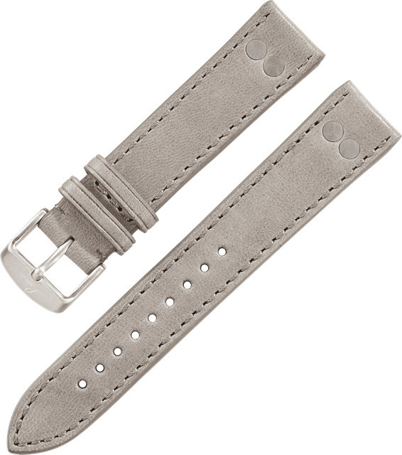 Laco Uhrenarmband Leder, grau, 18 mm, XL - Bild 1