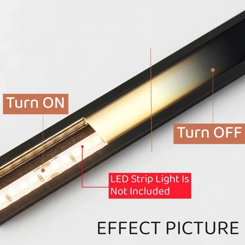 Ksdligh U-Profil Aluminium-Profilkanal für LED-Streifen zur linearen Lichtabdeckung - Bild 3