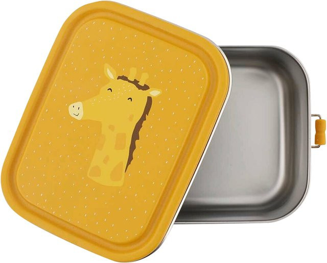 Trixie Brotdose klein aus Edelstahl in Orange und Gelb, B/T/H: 17,0 x 13,0 x 6,0 cm - Bild 1