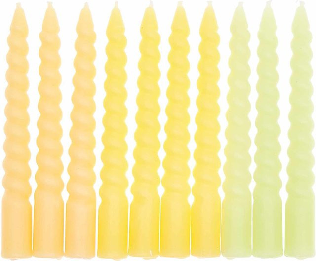 Rico Design Spiralkerzen Smokey Gelb Mix, Durchmesser: 1,2 cm, Höhe: 10 cm - Bild 1