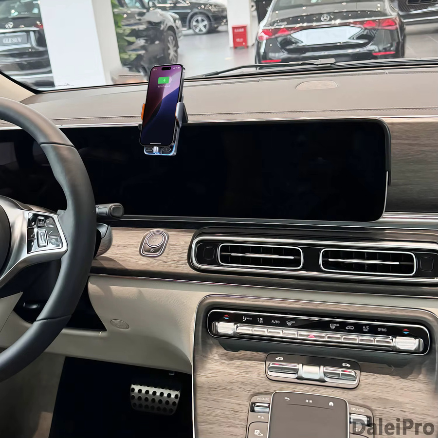 DaleiPro Kabellose Qi Auto-Handyhalterung für Mercedes-Benz GLS GLE W167 2020-2026 in Schwarz - Bild 4