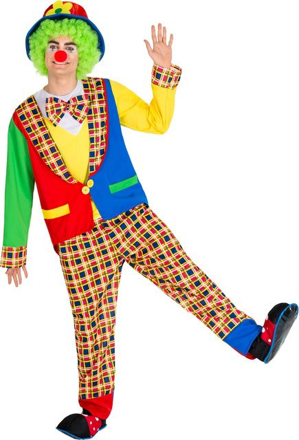 tectake Clown Alfredo Herrenkostüm, Bunt / Mehrfarbig, Textil - Bild 1