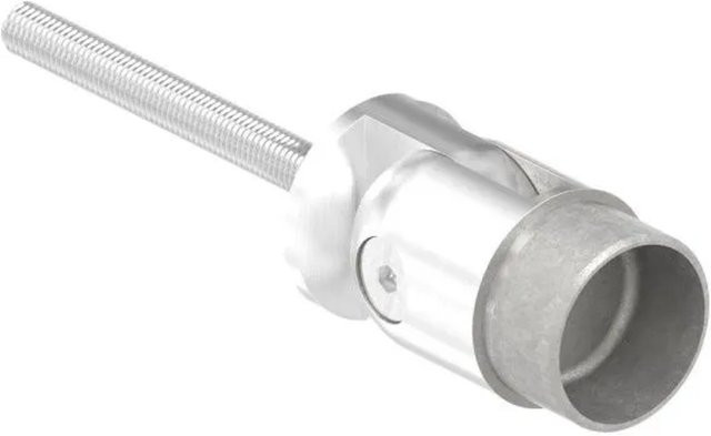FeNau Wandhalter V2A aus Edelstahl in Silber für Rohr Ø 42,4 x 2,0 mm mit Gelenk zum Einbetonieren - Bild 1