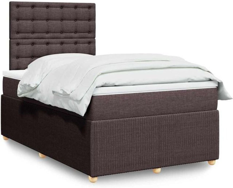 Vidaxl Boxspringbett mit Matratze in Braun aus Stoff, B/T/H: 190 x 120 x 150,5 cm - Bild 1