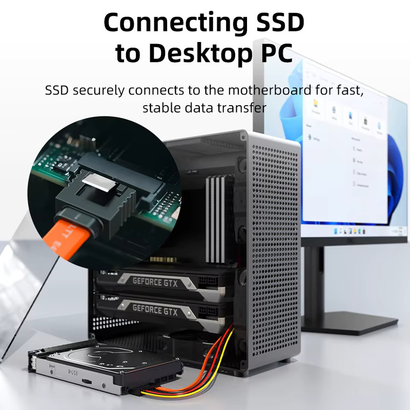 CABLETIME SATA 3.0 Datenkabel mit 6 Gbit/s für SSD und HDD Festplatten in Gerade- und Winkelversion - Bild 3