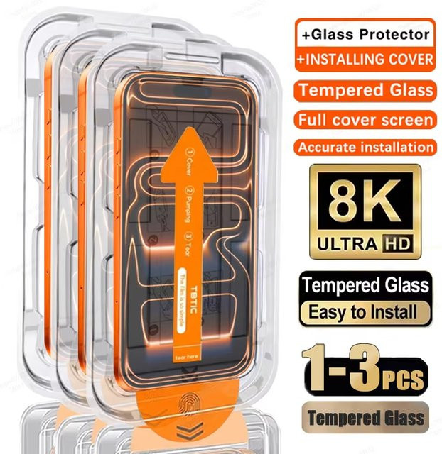 Samsung Displayschutz aus gehärtetem Glas für S25 Ultra, S26 Edge, S24, S23, S22 Plus, transparent, staubfrei und mit Fingerabdruck-Entsperrung kompatibel - Bild 1