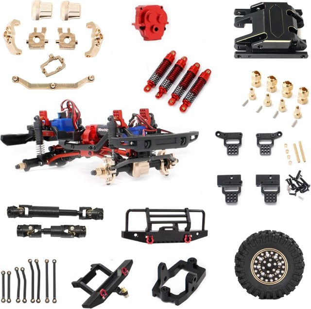 Wonder Rc Metall Stoßdämpfer Getriebe Gehäuse, Zubehör, 1:18, Rot, Bunt / Mehrfarbig - Bild 1