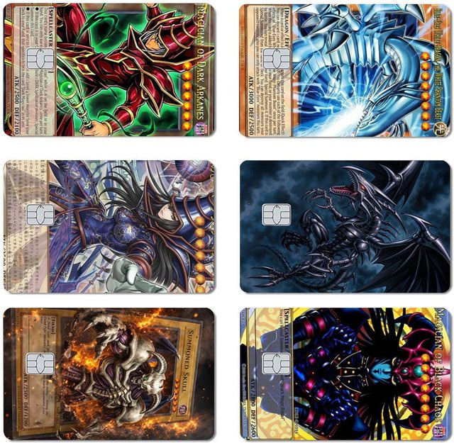 YuGiOh PVC HD Matte Film Skin Aufkleber für Bankkarten und Kreditkarten, wasserfester Dekoraufkleber in Multicolour - Bild 1