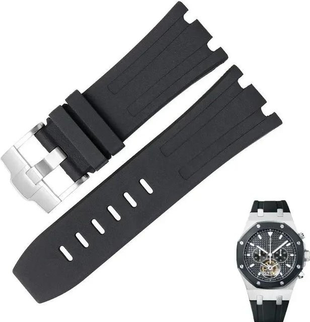 Uhrenarmband Silikon, 28 mm, schwarz, Herren - Bild 1