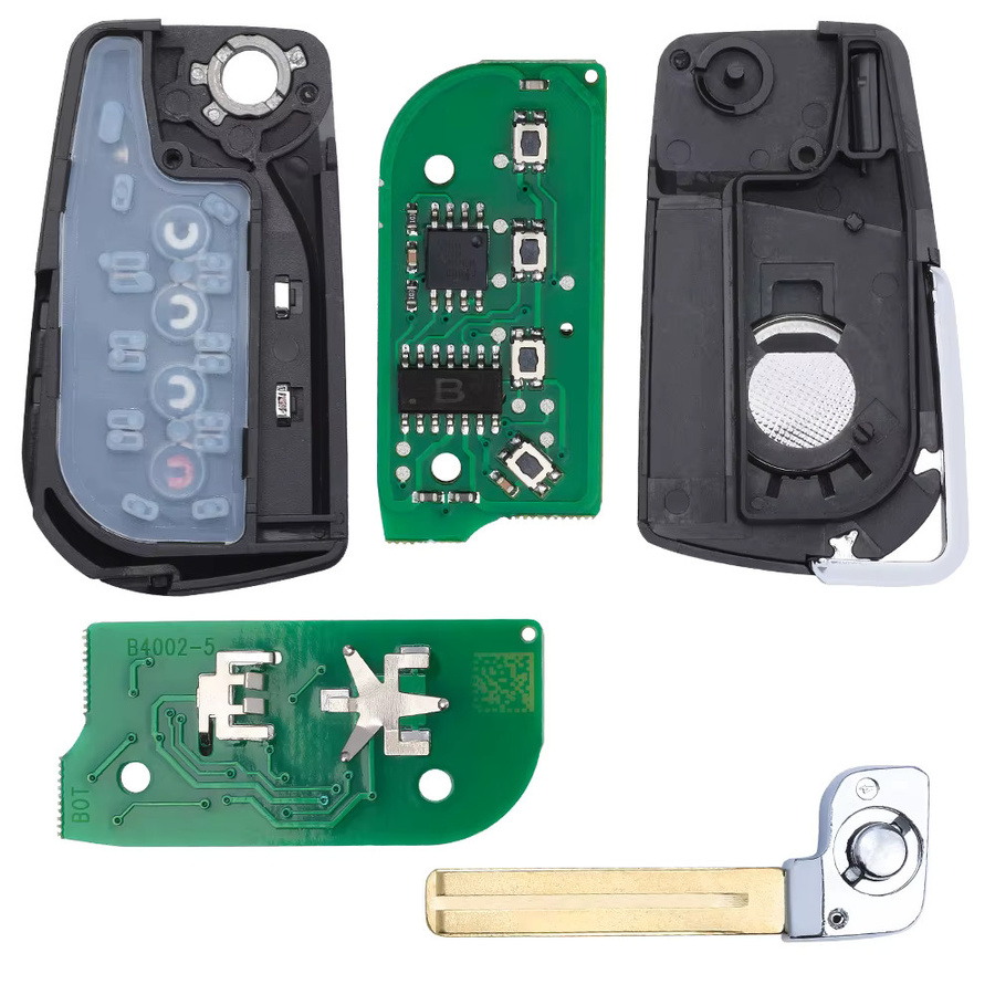 KEYECU Remote Auto Schlüsselanhänger mit Chip Flip für Toyota Camry Corolla RAV4 in Schwarz - Bild 2