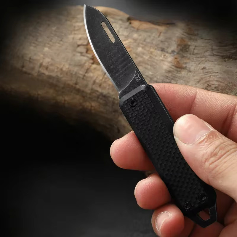 JIXIU Mini Outdoor Klappmesser in Schwarz für Camping und Alltag - Bild 4
