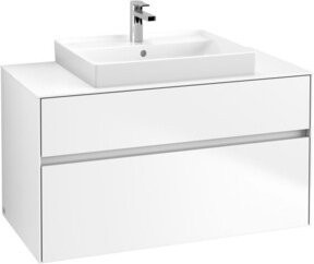 Villeroy & Boch Waschtischunterschrank Collaro in Weiß Matt mit integrierter Beleuchtung und internen Schubladen, B/H/T: 100 x 50 x 54,8 cm - Bild 1
