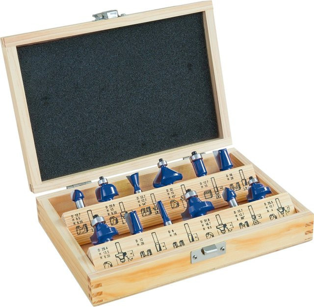 LUX-TOOLS Oberfräser-Set 12-teilig in Blau - Bild 1