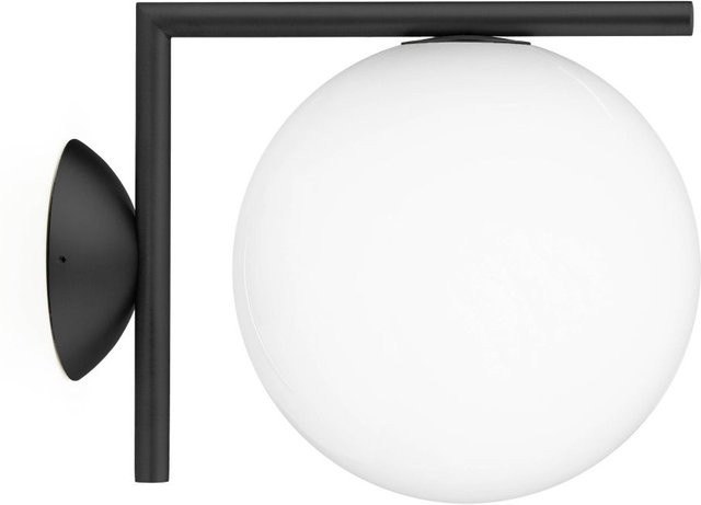 Flos IC Outdoor Wandleuchte in Schwarz aus Stahl mit Opalglas und dimmbarer LED - Bild 1