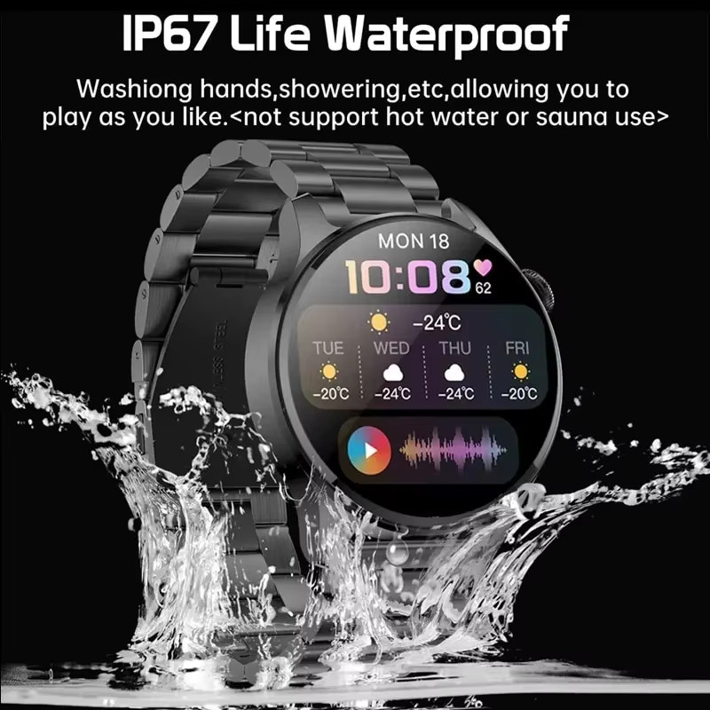 Ola Esporte Watch 5 Pro Smartwatch für Herren mit Bluetooth-Anruf, Herzfrequenz-Monitor und Wasserdichtigkeit in Schwarz oder Silber - Bild 3