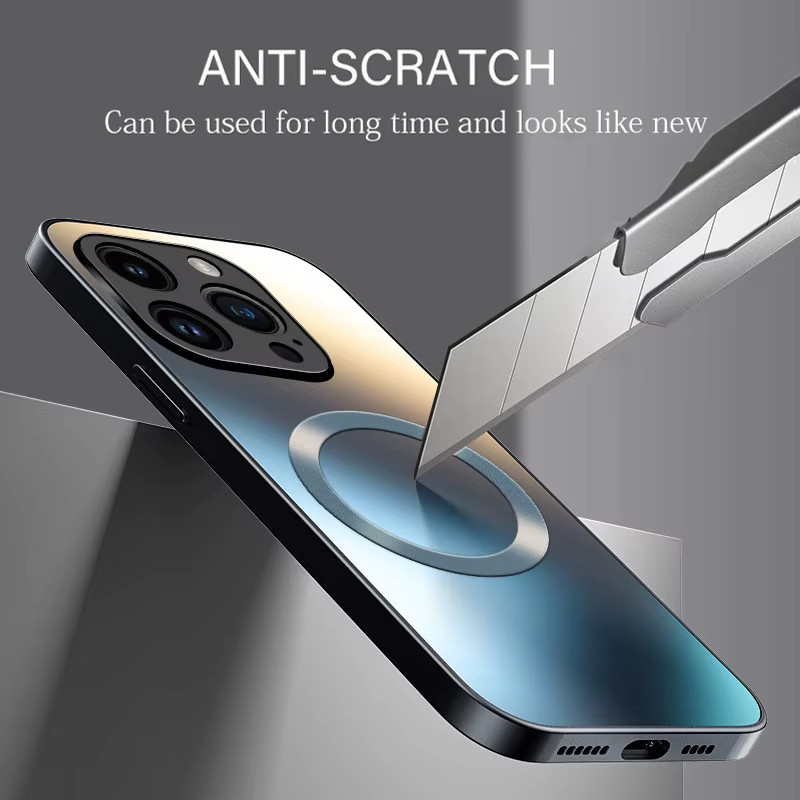 AG Matte Silikon-Hartschale mit MagSafe für iPhone 17 16 15 14 13 12 11 Pro Max Mini Plus X XS Magnetische Handyhülle - Bild 5