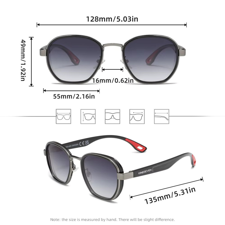 KINGSEVEN Sonnenbrille, Rund, Vollrand, Unisex, polarisiert - Bild 2