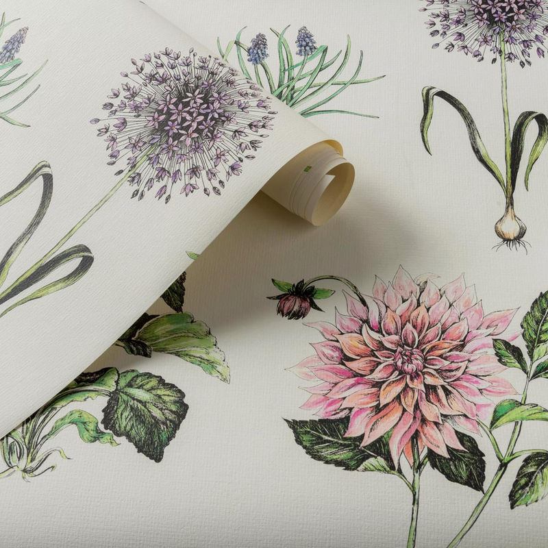 Clarke & Clarke Wallpaper Roseraie Summer Botanische Floral Tapete Grün Multicolour Vlies - Bild 2