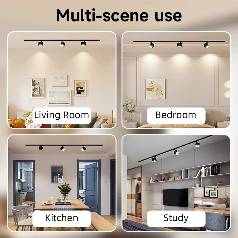 CHENBEN LED Track-Spotlight GX53 in Schwarz mit verstellbarem Reflektor für Wohnzimmer und Schlafzimmer - Bild 4