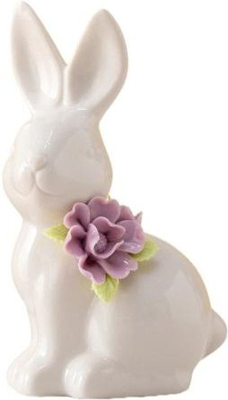Caihezhi Oster-Keramik-Hase in Weiß als minimalistische Blumenvase und dekorative Osterfigur für Frühling und Hausdekoration - Bild 1