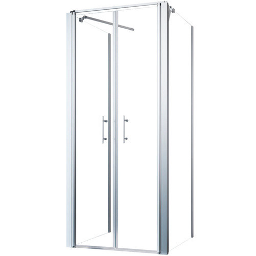 GEO Doppelpendeltür in edelsilber mit Glas und 6 mm Scheibenstärke, Höhe: 195 cm, Breite: 80 cm, Tiefe: 30 cm - Bild 3