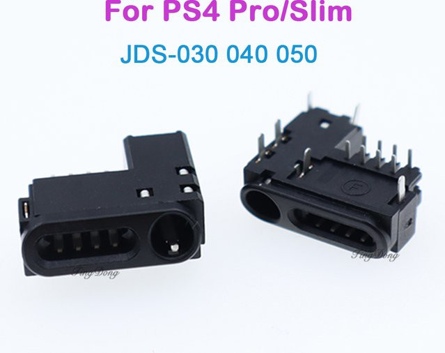 TingDong Kopfhörer-Buchse für PS4 Pro Slim Controller JDS-001/010/011/030/040/050 mit 3,5 mm Jack in Schwarz - Bild 1