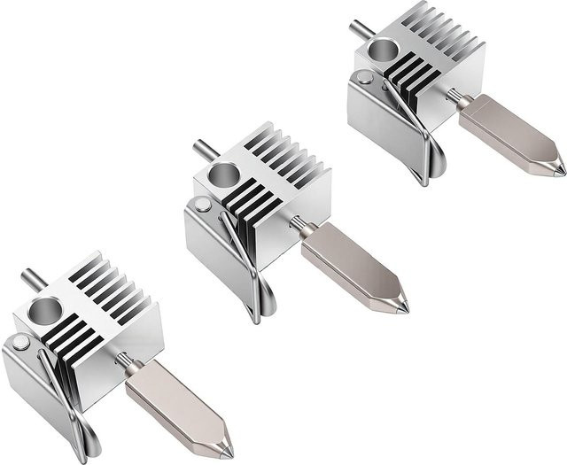 3er-Set Hotend-Ersatzteil für SPARKX I7 3D-Drucker Ganzmetall Integrierter Extruder Heißes Ende Kit in Grau mit Düsen 0,2mm, 0,4mm und 0,6mm - Bild 1