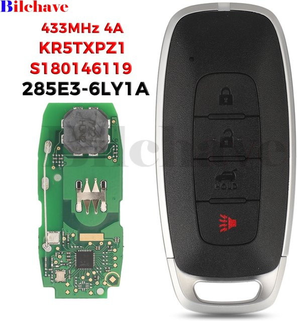 Jingyuqin Smart Keyless Fob Auto-Fernbedienung für Nissan Versa in Schwarz - Bild 1