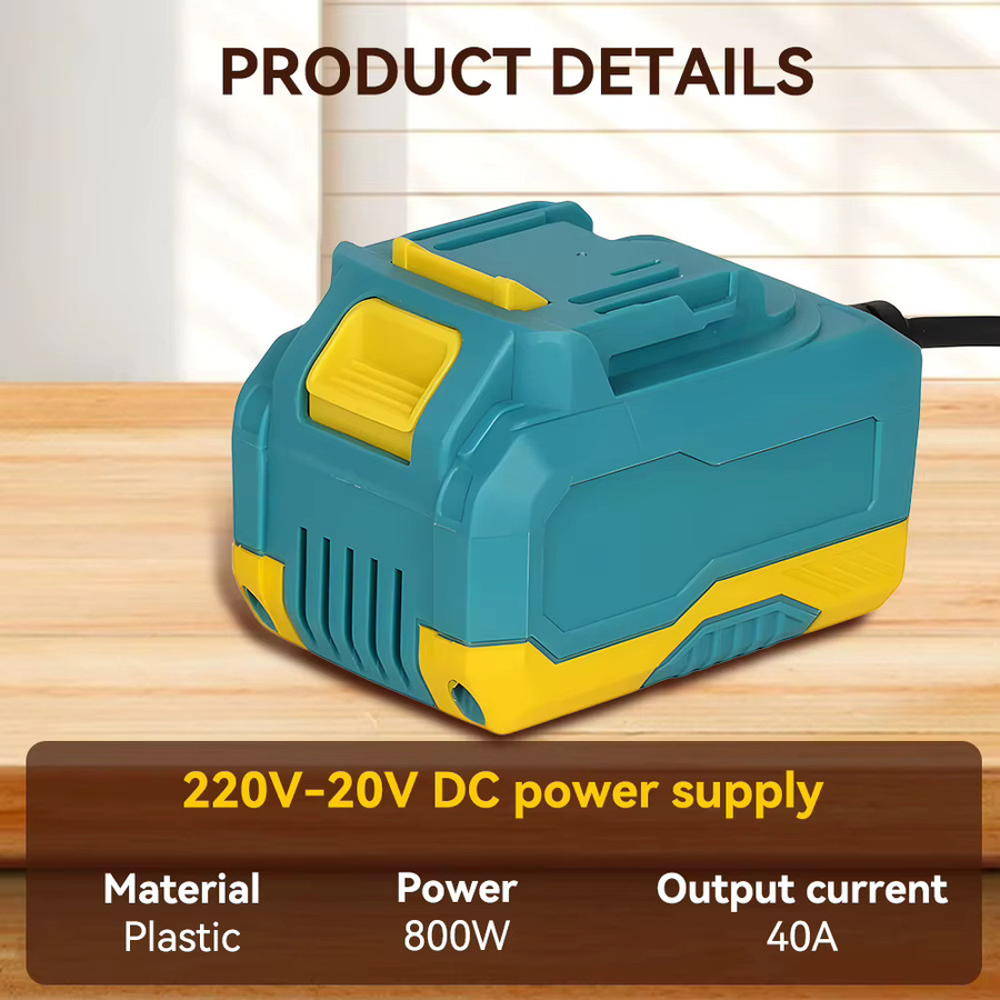 Podofo AC zu DC Stromadapter Ladegerät Wechselrichter 220V auf 20V 40A für 18V Elektrowerkzeuge mit EU-Stecker - Bild 4