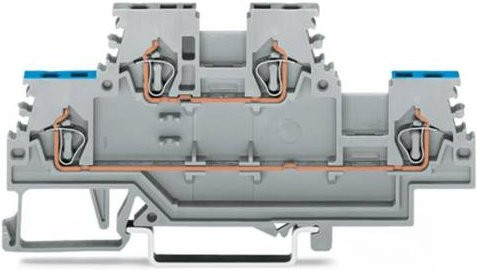WAGO 279-512 Doppelstock-Durchgangsklemme 4mm Zugfeder Grau 50 Stück - Bild 1