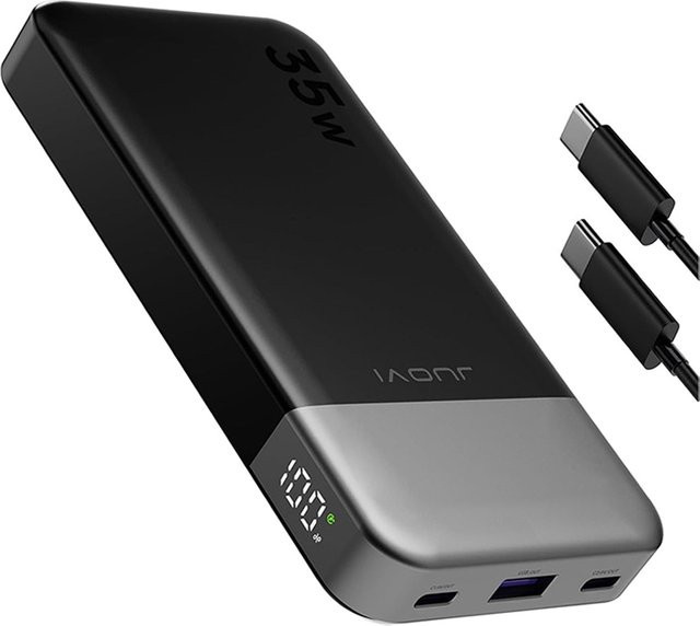 JUOVI Powerbank 10000mAh mit 35W Superschnellladefunktion als tragbares Ladegerät in Schwarz oder Grün - Bild 1