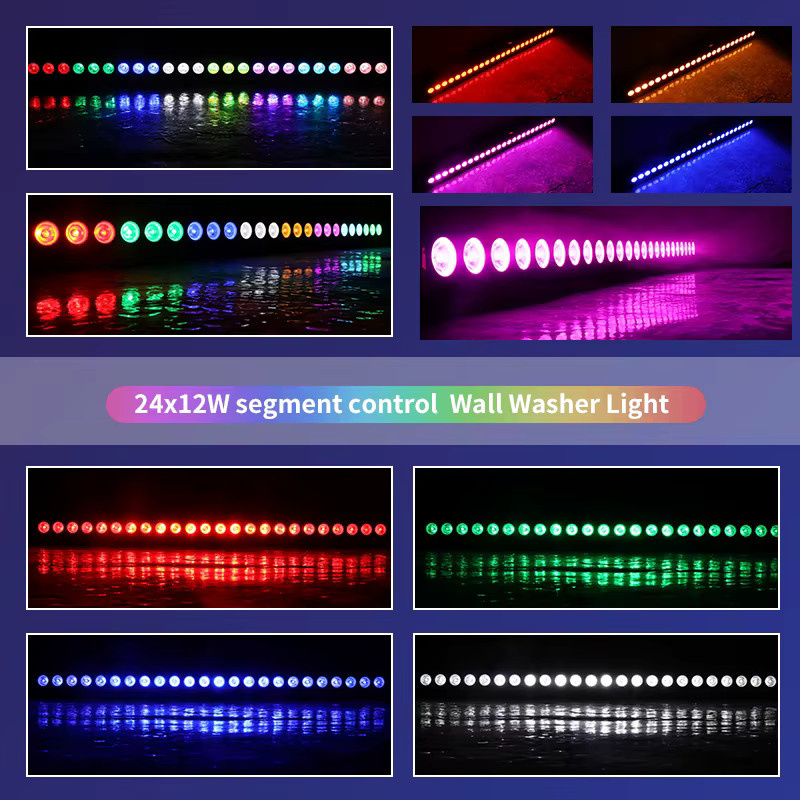 RGBW 4in1 LED Wall Wash Light Bar mit 24x12W für Bühne und Veranstaltungen in Schwarz - Bild 3