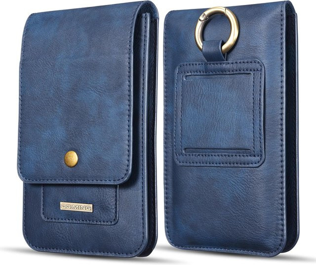 YULIN Leder-Handyhülle mit Geldbörse und Gürtelclip für iPhone, Samsung und Xiaomi, Farbe: Braun oder Blau, Größe: 5.2-6.2 Inch - Bild 1
