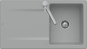 Villeroy & Boch Siluet 50 Flat Spülbecken Flächenbündige Keramikspüle in Pure Black - Bild 1