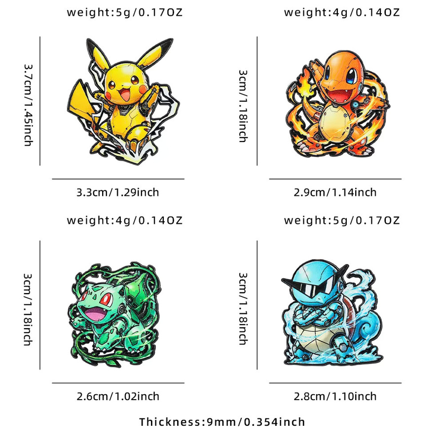Bandai Broschen-Set, Pokémon Fantasy-Monster, Hartemaille, Unisex - Bild 5