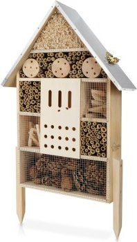 WILDLIFE HOME Insektenhotel XXL mit Metalldach aus Holz und Metall