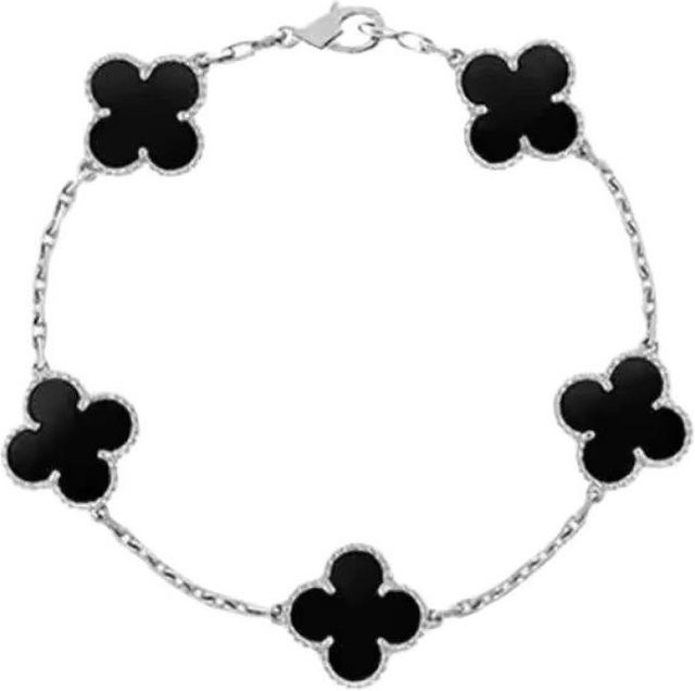 Hui Ran Armband Achat-Kleeblatt, Kupfer, Schwarz, Damen - Bild 1