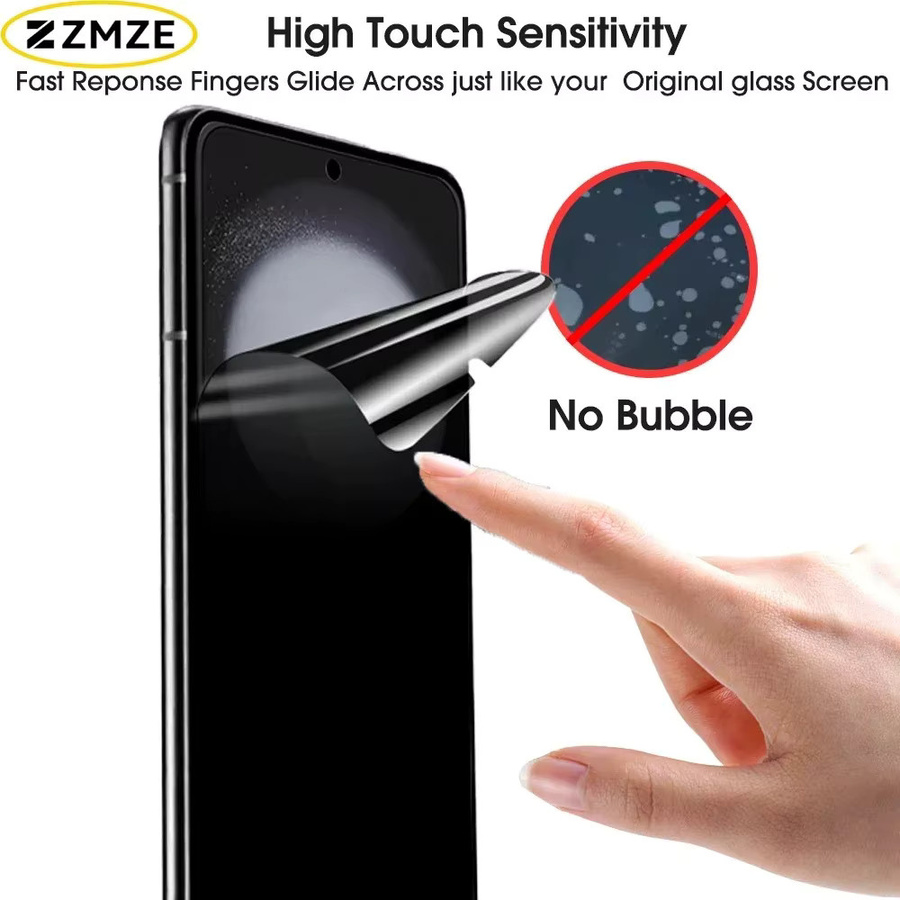 6-in-1 Sichtschutzfolien-Set für Samsung Galaxy Z Flip5 6 7 7FE inklusive Hydrogel-Folie, Linsenschutzfolien und Anti-Spy-Glas für den äußeren Bildschirm - Bild 2