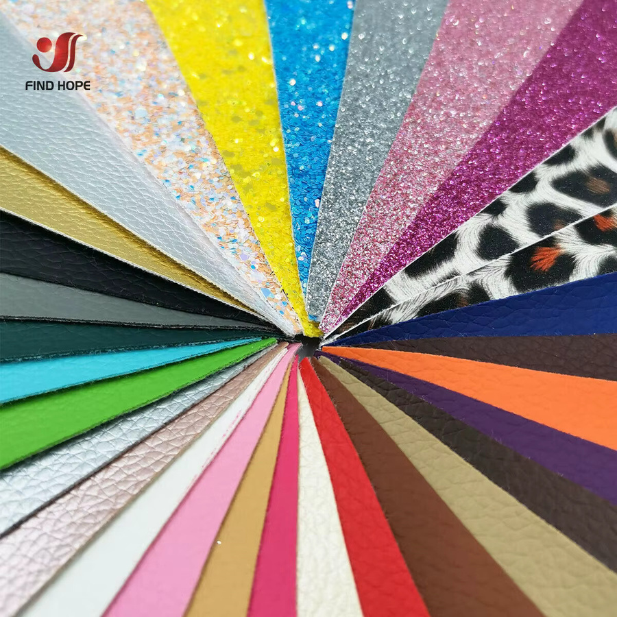 30 Stück Findohope Chunky Glitter Kunstleder in Leopardenmuster, buntes PU-Material für DIY-Projekte wie Haarschleifen und Ohrringe - Bild 2
