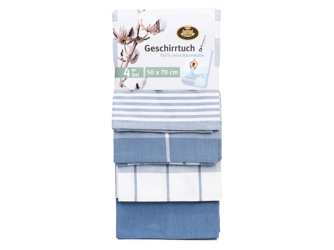 GÖZZE Geschirrtücher 4er Pack aus Baumwolle, Blau, B/H: 50 x 70 cm - Bild 2
